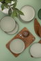 Hermia MOD19DUS6730P03 Juego para servir tartas de porcelana verde claro, 19x19x2 cm (6 Piezas)